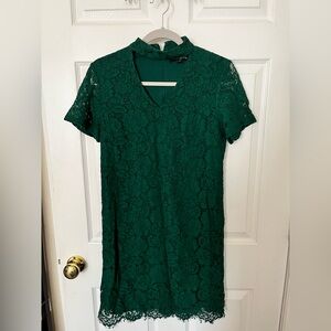 Sharagano Green Lace Mini Dress